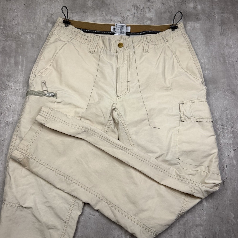 Columbia Pants Mens 32x32 Beige Khakis Lightweight Hiking Straight Leg Casual